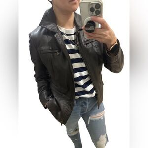 Alfani 100% Leather Jacket Dark brown women’s Medium